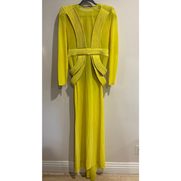 NWT Zhivago Empty Streets Sheer Stretch Mesh Formal Gown Acid Women's Size US 10 - Picture 2 of 8